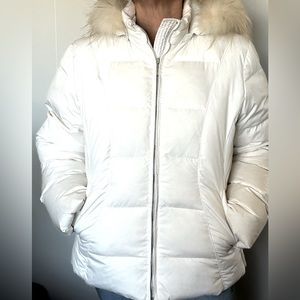 Down Jacket with Fur Trimmed Hood